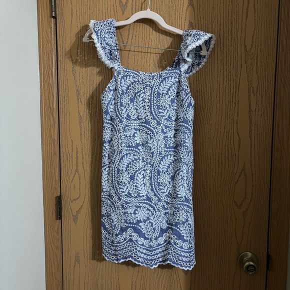 Alice and Olivia Chambray Eyelet Dress size 2 NWOT - Picture 4 of 7